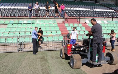 El domingo finalizará la colocación del nuevo césped en el Estadio Romano