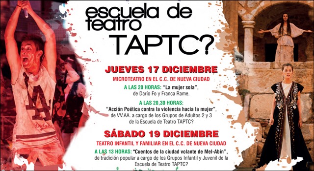 La escuela de teatro Taptc?  realizará tres intervenciones teatrales en el Centro Cultural Nueva Ciudad