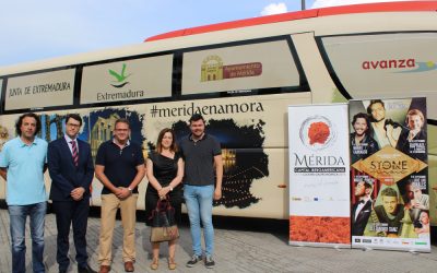 La imagen de Mérida se promociona en la línea de autobús Madrid- Lisboa
