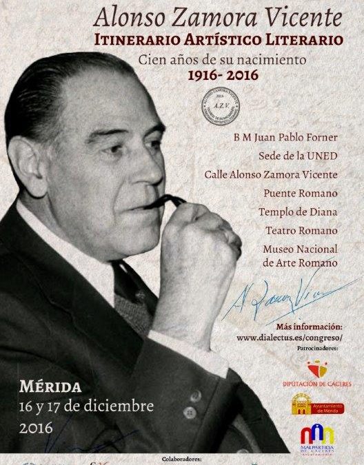 Mérida homenajea a Alonso Zamora Vicente en el centenario de su nacimiento