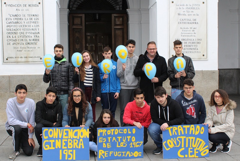 El alcalde y los alumnos del IES