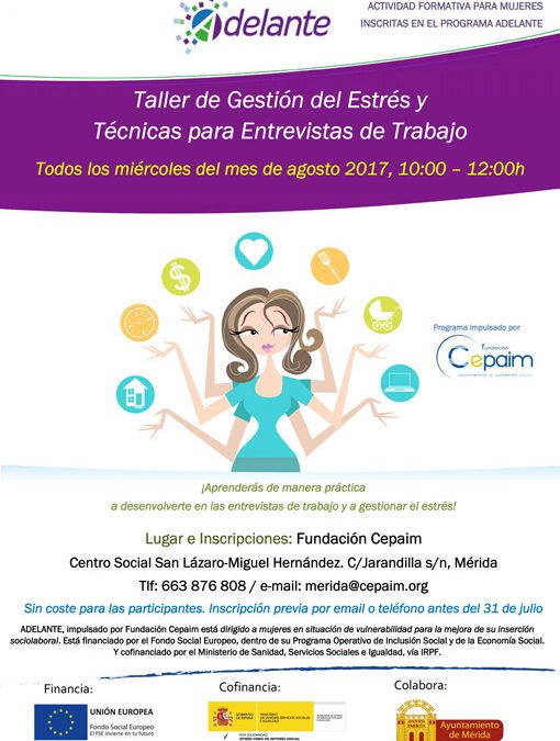 El programa Adelante organiza un taller de control de estrés y técnicas para entrevistas de trabajo