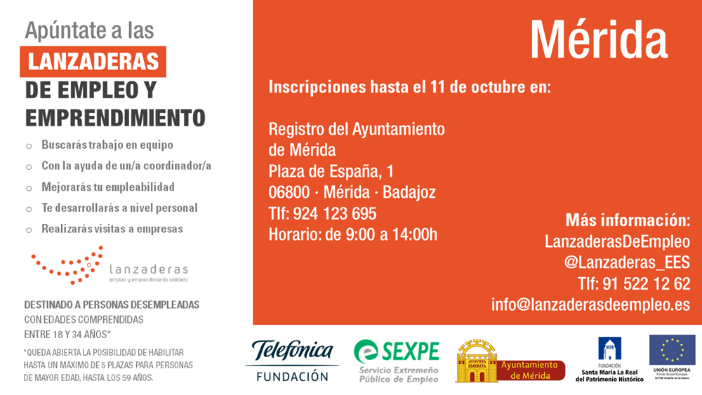 Mérida contará con una Lanzadera de Empleo para mejorar la inserción laboral de 20 personas