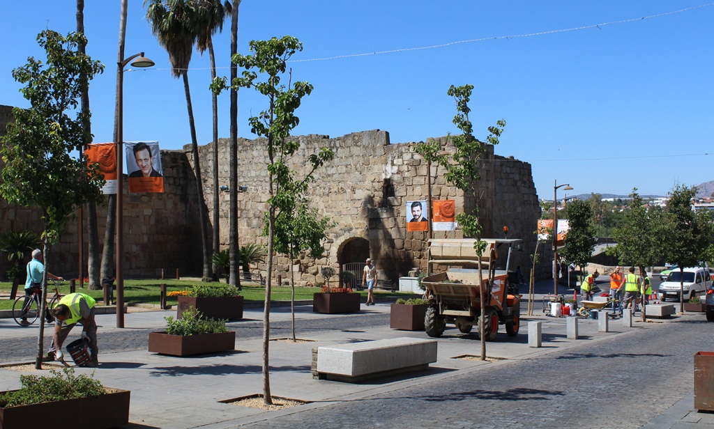 Comienzan los trabajos de pavimentación drenante en los alcorques de los árboles