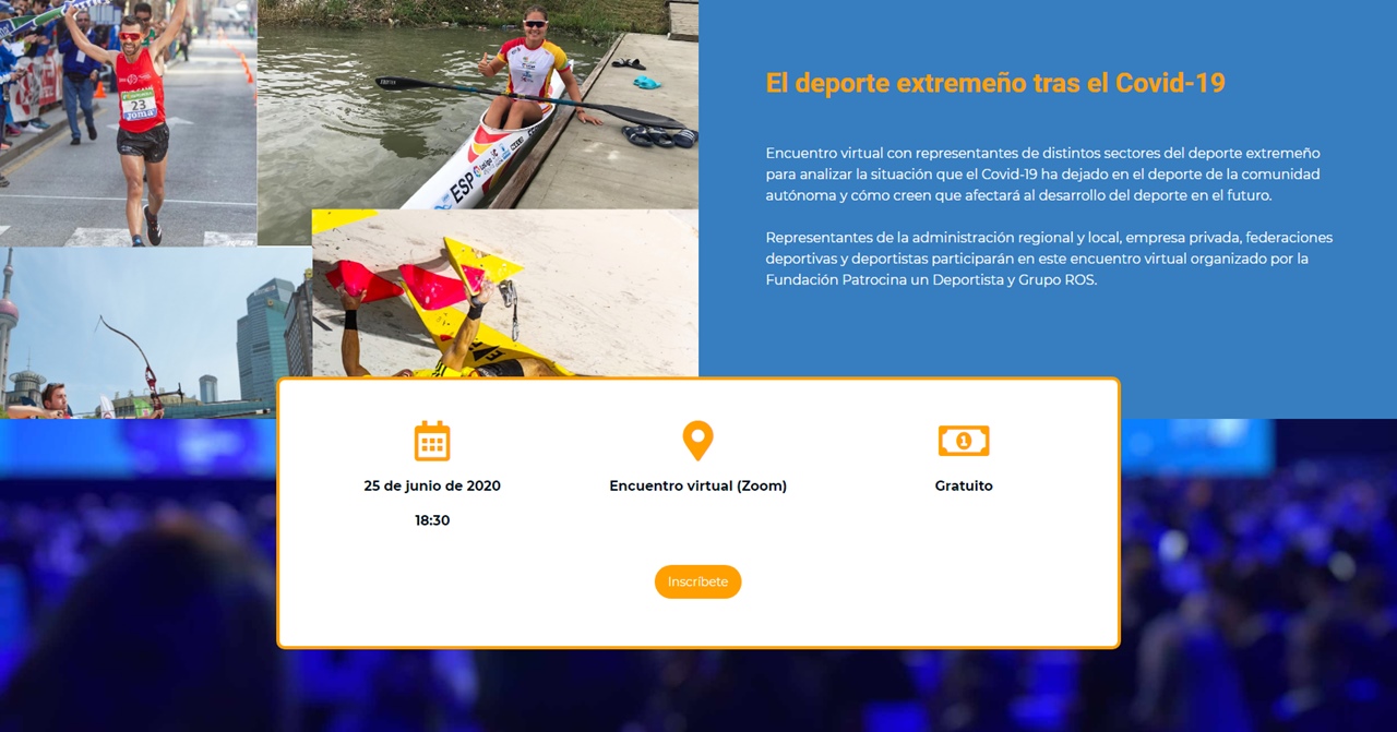 El delegado de Deportes participa mañana en un webinar sobre la situación del deporte extremeño tras el COVID-19