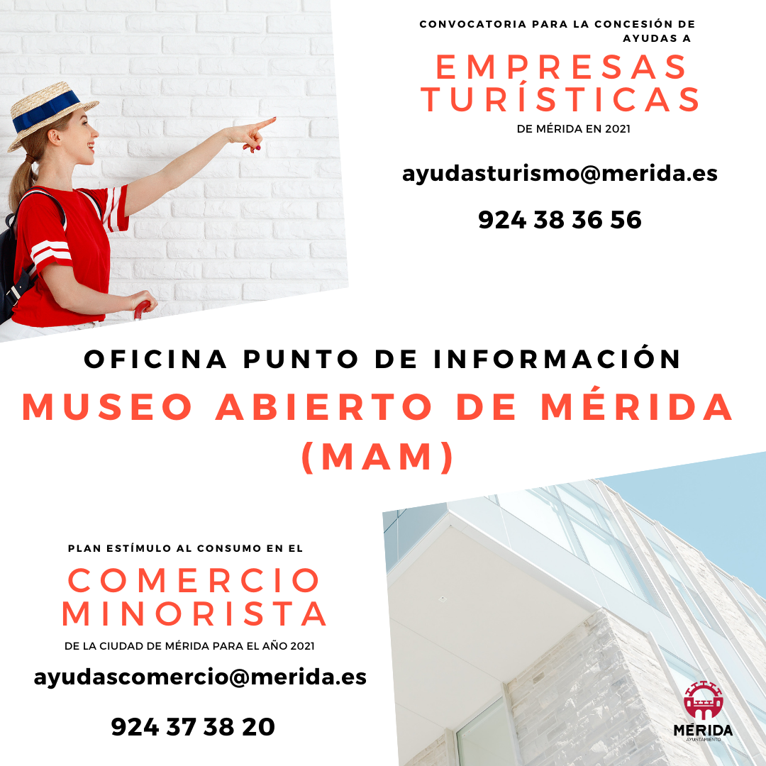Cartel Punto de información ayudas turismo y comercio 2021