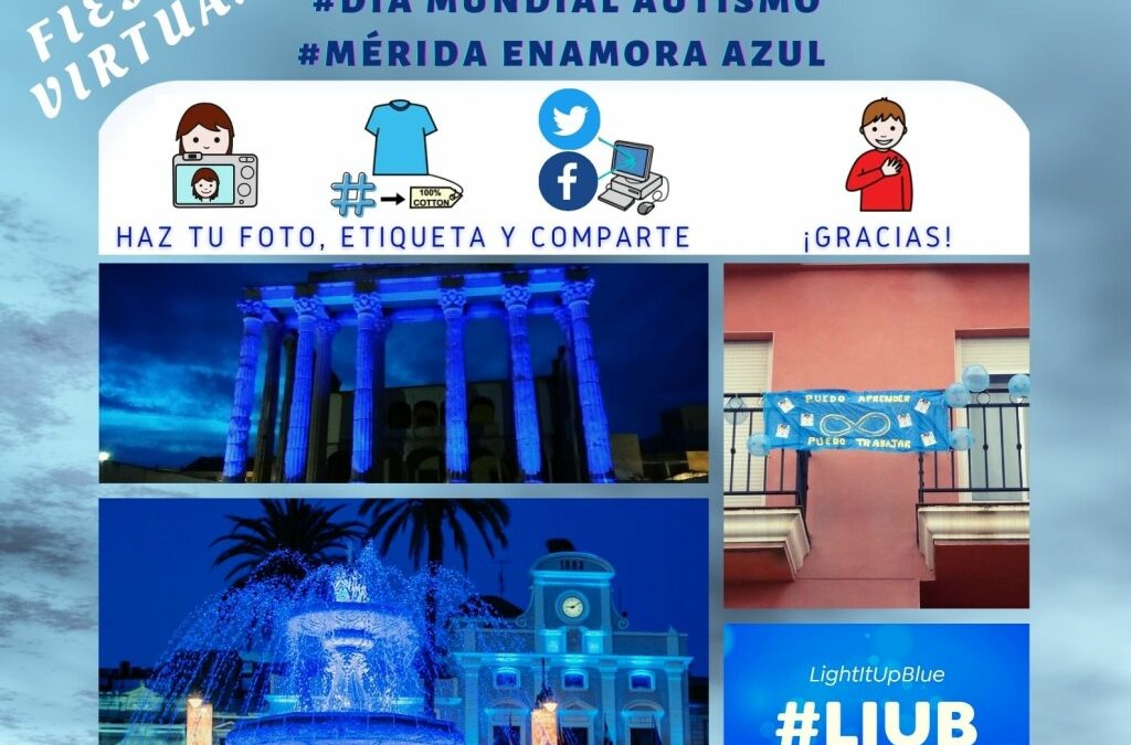 La fachada del Ayuntamiento y los monumentos se iluminan desde el viernes de azul por la Fiesta del Autismo