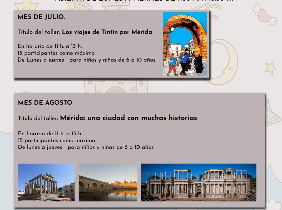 Disfrutar de Mérida a través de la lectura es el objetivo de las actividades infantiles de verano en las bibliotecas municipales