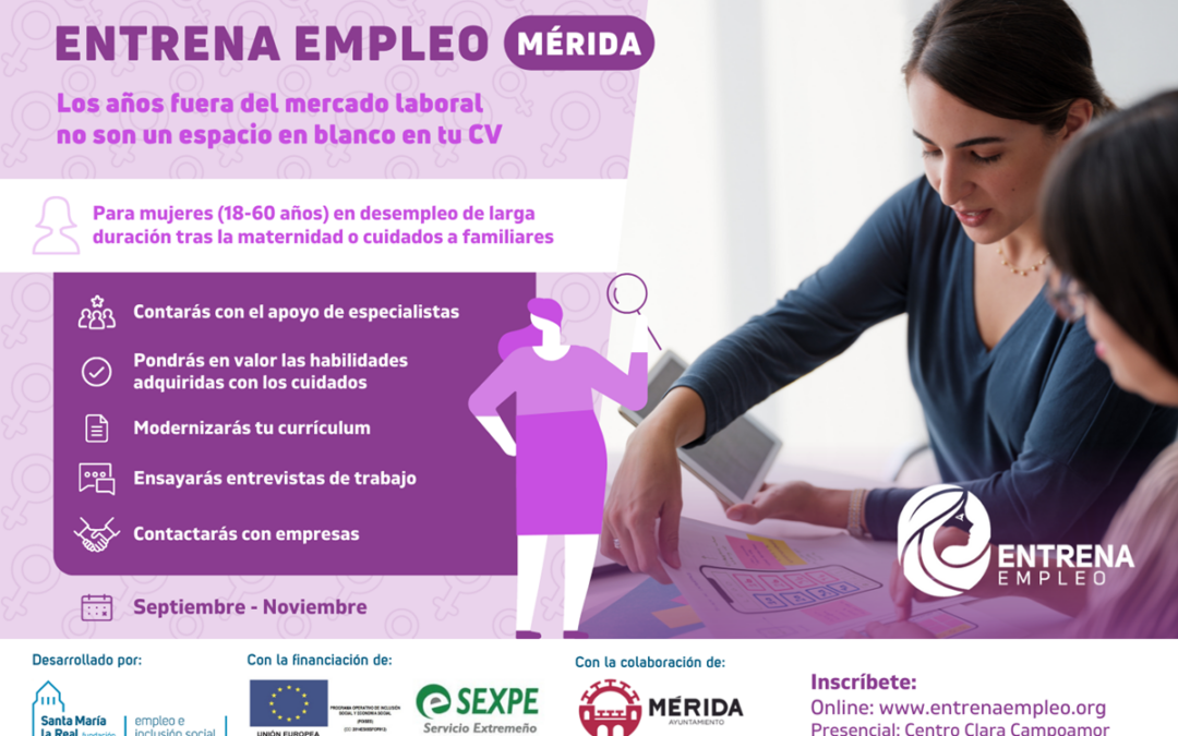 Últimos días para que mujeres en desempleo de larga duración se apunten a la segunda edición de “Entrena Empleo”