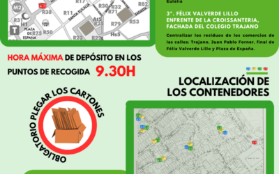 La delegación de Limpieza Viaria adelanta el horario de recogida de la basura y cartones del comercio y establece tres puntos para su depósito