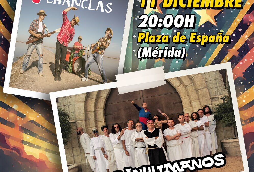 Los grupos “No me pises que llevo chanclas” y “Los Inhumanos” ofrecerán un concierto en la Plaza de España el 11 de diciembre, día festivo local