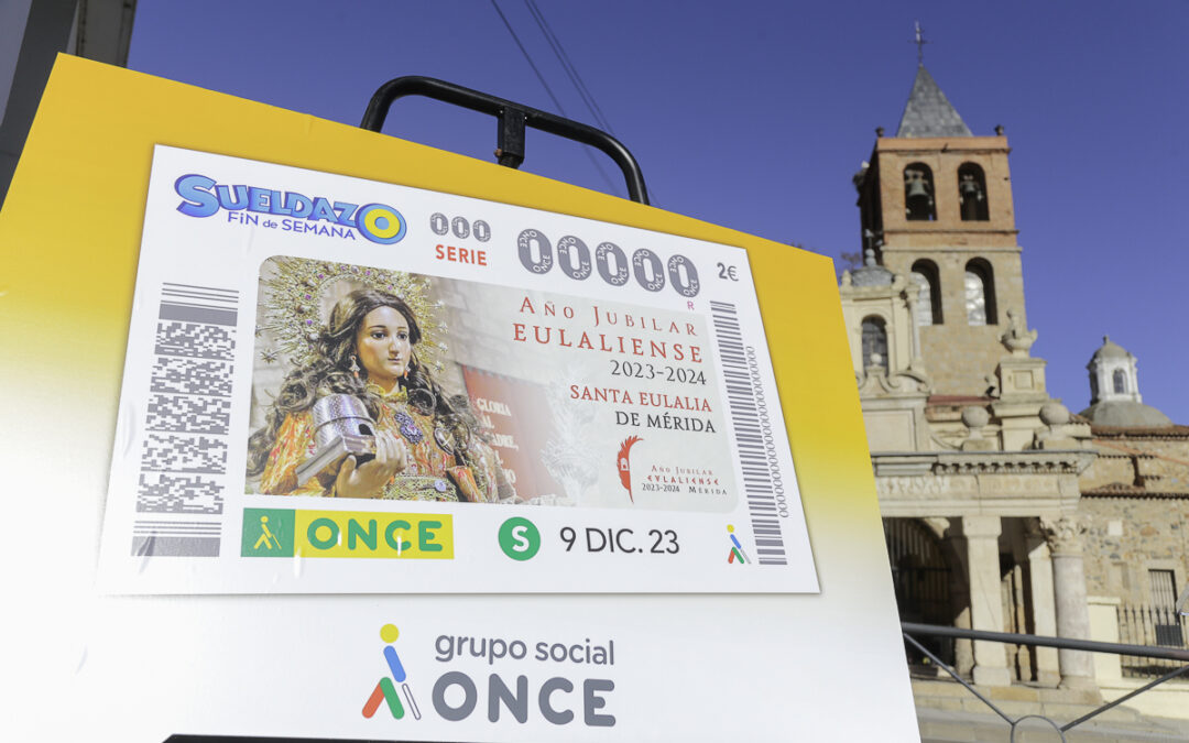 Ya están a la venta los más de 5 millones de cupones de la ONCE con la imagen de Santa Eulalia para el sorteo del próximo 9 de diciembre con motivo de la apertura del Año Jubilar Eulaliense