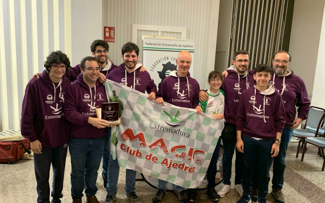 El alcalde, Antonio Rodríguez Osuna, en nombre de la ciudad de Mérida felicita a Club Magic Extremadura por conseguir el campeonato de Extremadura por equipos 2024.