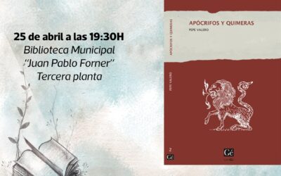 La Biblioteca Pública Municipal “Juan Pablo Forner” acoge la presentación de la novela de Pepe Valero “Apocrifos y quimeras”